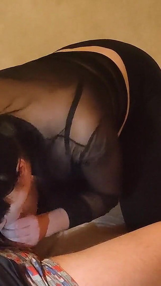 Stepmom Sucks and Fucks Doggy Style with Clothes on