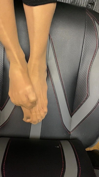 Sexy Tiny Feet in Stocking with Long Toes