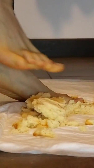 Crushing Snacks in Bare Feet Asmr