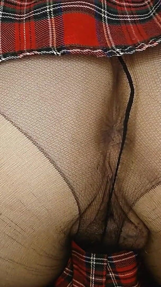Black Pantyhose Back View Pussy Asshole Tease