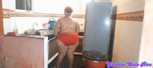 On My Chubby Neighbor in the Kitchen