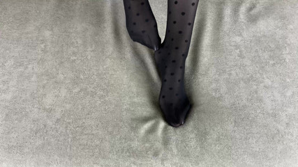 Gorgeous Girl Shows off Her Beautiful Black Nylon Tights