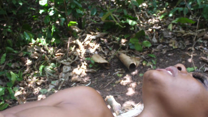 The King's youngest wife sneaked into the bush to masturbate and hunt for dick