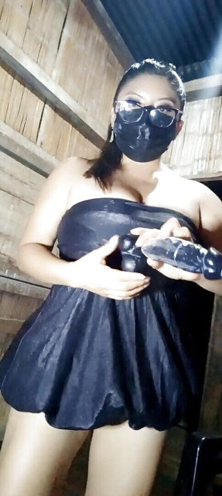 Horny Brunette Latina Tests the Depth of Her Tight and Hairy Vagina with a Thick Dildo