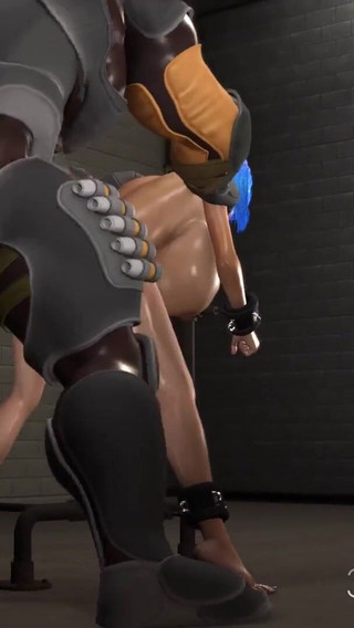 Cuffed teen with big boobs gets fucked by sci-fi soldier in the prison