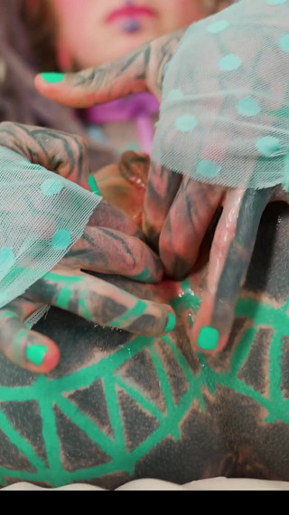 Tattoo Girl Squirt Games - Anal Gapes and Prolapse and Big Dildos