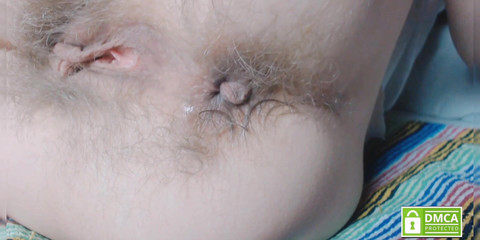 Hairy asshole farting close up