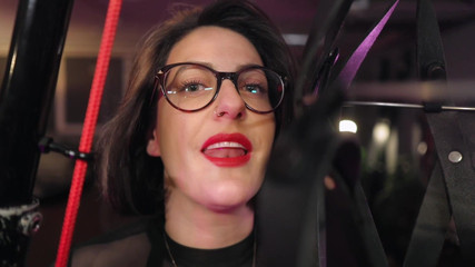 Leather Bondage Strap Cage - Total Weightless Confinement