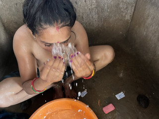 Bhabhi Taking Bath in the Bathroom