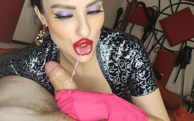 Blowjob and Handjob with Different Rubber Gloves From Latex Goddess