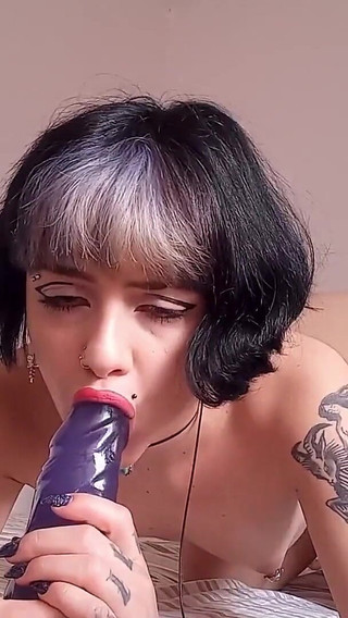 Beautiful Slut Teen Riding a Fat Dildo